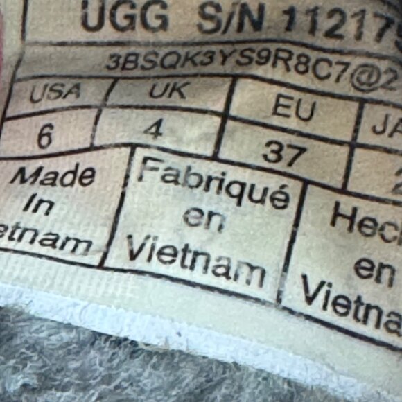 UGG Women's Fluff Yeah Slide Sandals Size 6 Gray Sheepskin Faux Fur Slippers - Picture 5 of 8